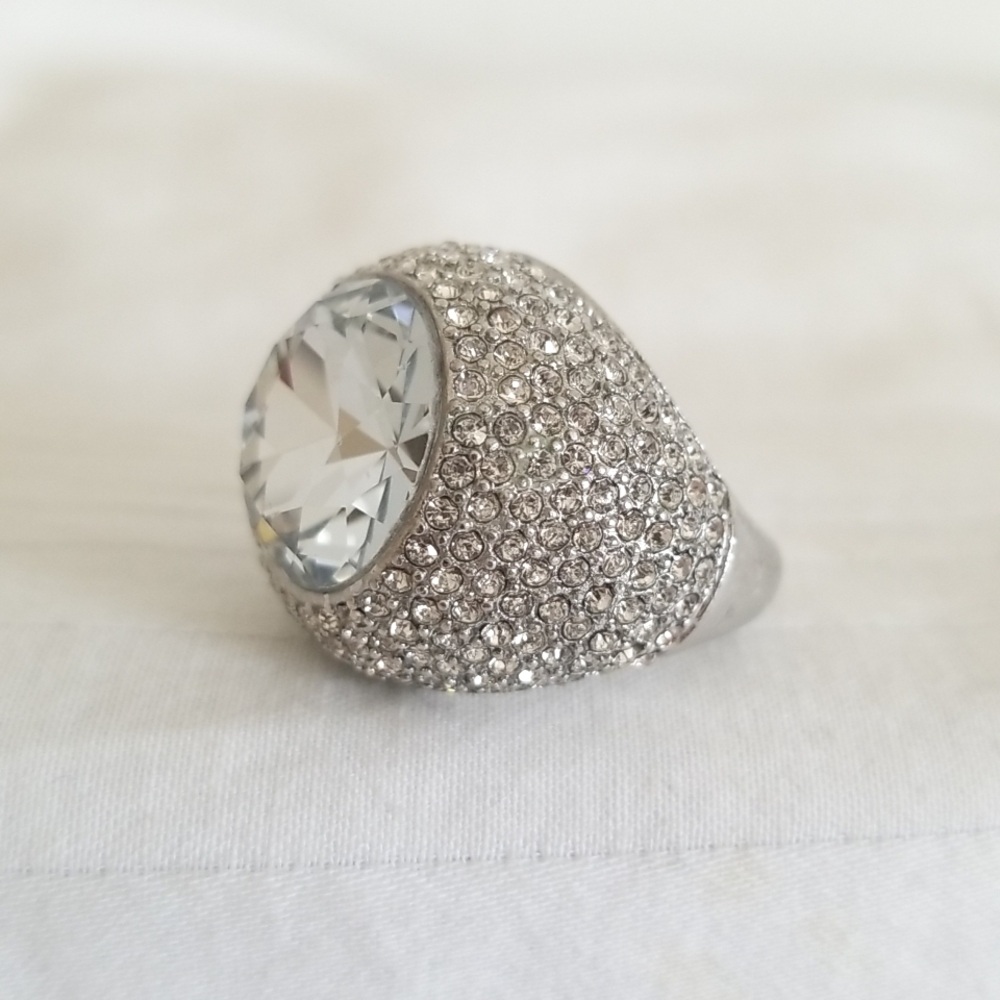Juicy Couture Silver Chunky Rhinestone Ring